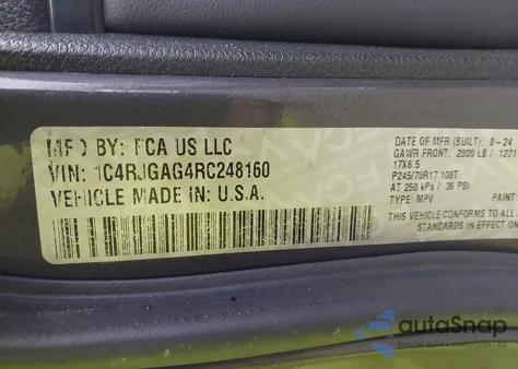 2024 Jeep Grand Cherokee Laredo 4X2 z USA, uszkodzony, nr VIN 1C4RJGAG4RC248160